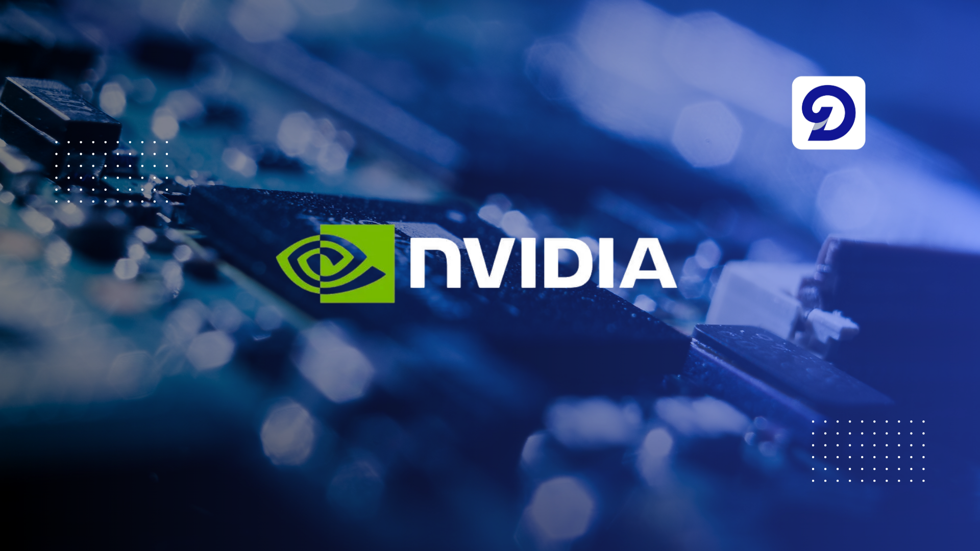 Graphic of Nvidia logo on a chip design