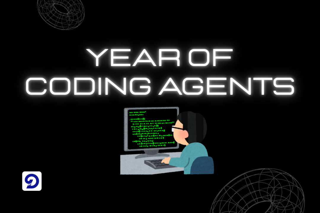 An element with computer and text of coding agents
